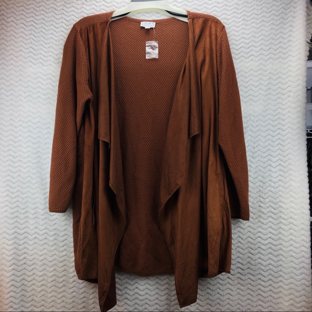 Joan Rivers hi-lo, cascade, brown/rust jacket